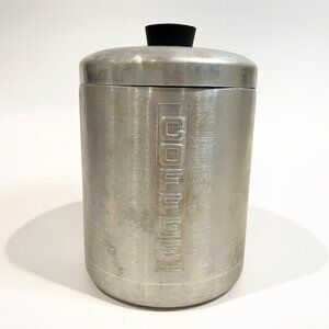 Vintage Steelmaster Coffee Canister w/ Lid Stainless Steel 1950s Made in Italy